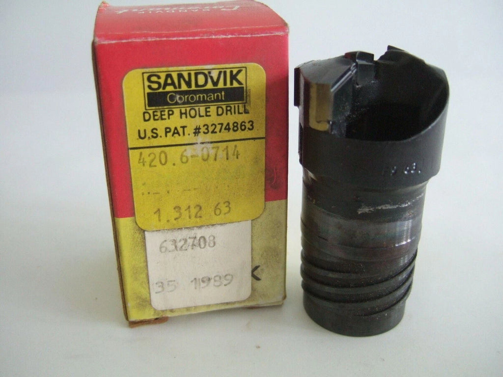 SANDVIK Coromant Carbide Ejector Deep Hole Drill 1.312 Diameter 420.6-0714 New