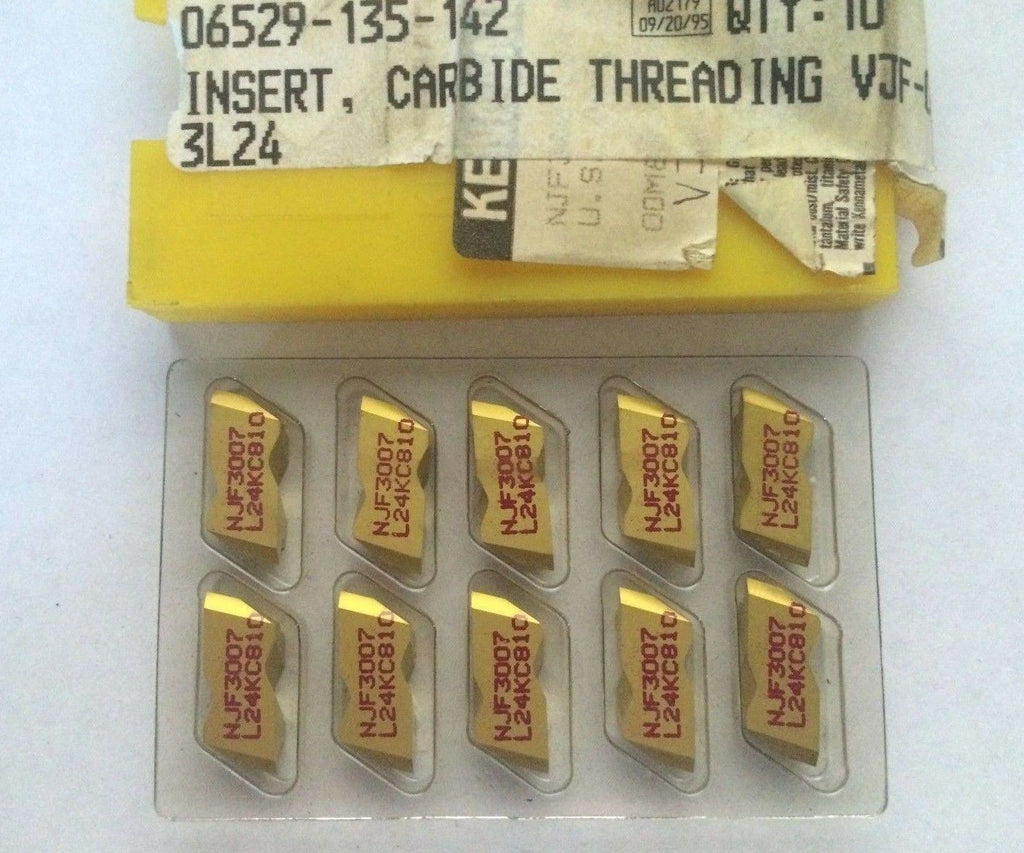 10 Pcs Kennametal NJF 3007 L24 KC 810 Lathe Carbide Inserts Grooving Cut Off New