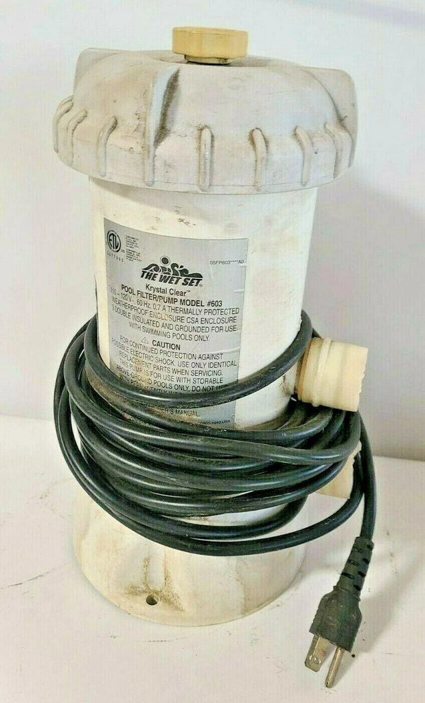 Wet Jet Model 603 Krystal Clear Filter Pump Above Ground Swimming Pool