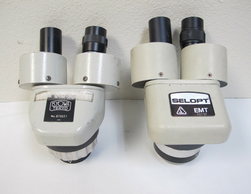 Lot of 2 Kyowa Tokyo & SELOPT EMT Binocular Microscope Heads
