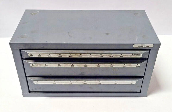 HUOT #13050 FRACTIONAL FULL Twist DRILL BITS DISPENSER ORGANIZER CABINET