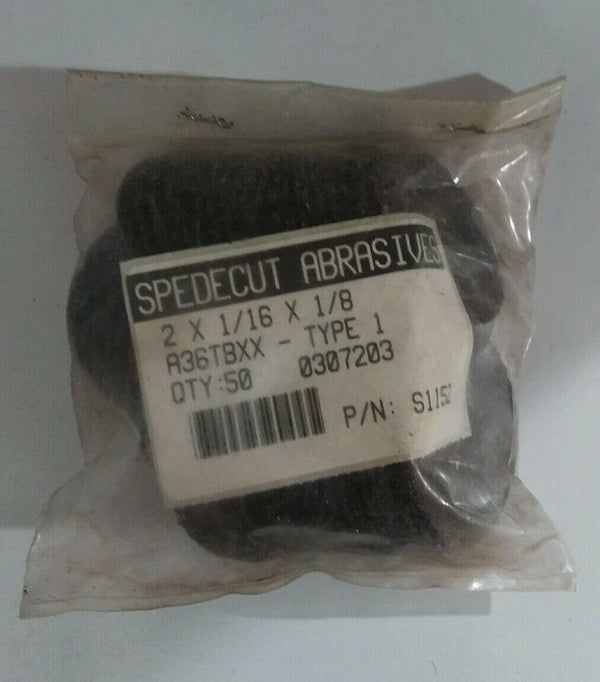 Lot of 50 Spedecut Abrasives 2 x 1/16 x 1/8 A36 TBXX Type 1 New Made In USA