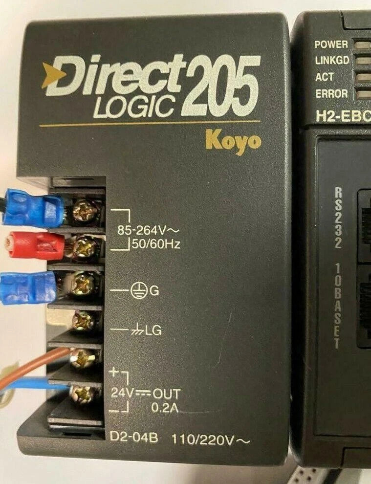 USED KOYO DIRECTLOGIC 205 PLC SYSTEM d2-04trs H2-EBC