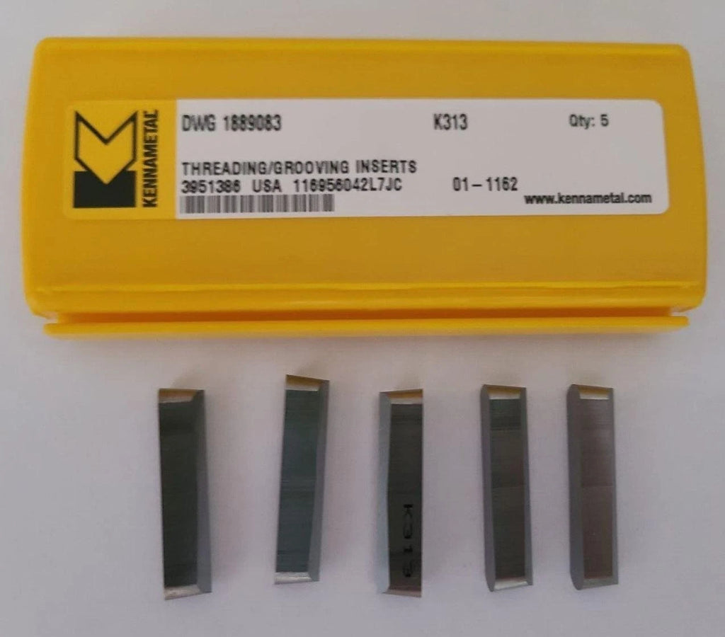 5 Pcs Kennametal DWG 1889083 K313 Grooving Threading Carbide Inserts Lathe USA