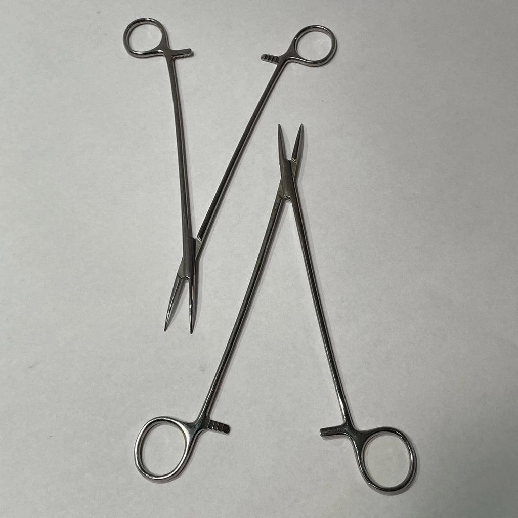 Lot of 2 Codman 21 30-8082 Thoracic Forceps 9-1/2" Curved Jaw Medical Surgery