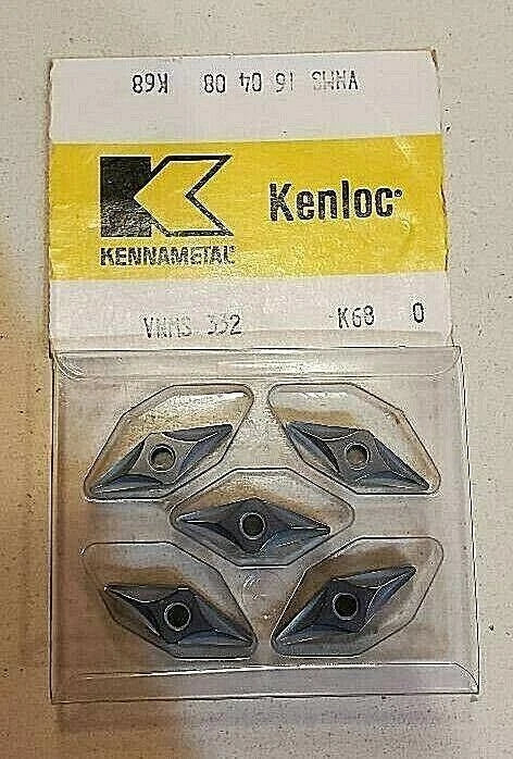 KENNAMETAL KENLOC VNMS 332 K68 VNMS 16 04 08 Lathe Carbide 5 Inserts Mill New