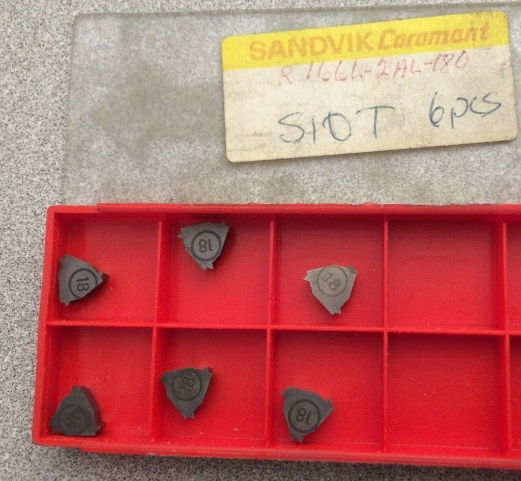 SANDVIK Coromant R166L 2AL 180 S10T Threading Lathe Carbide Inserts 6 Pcs New