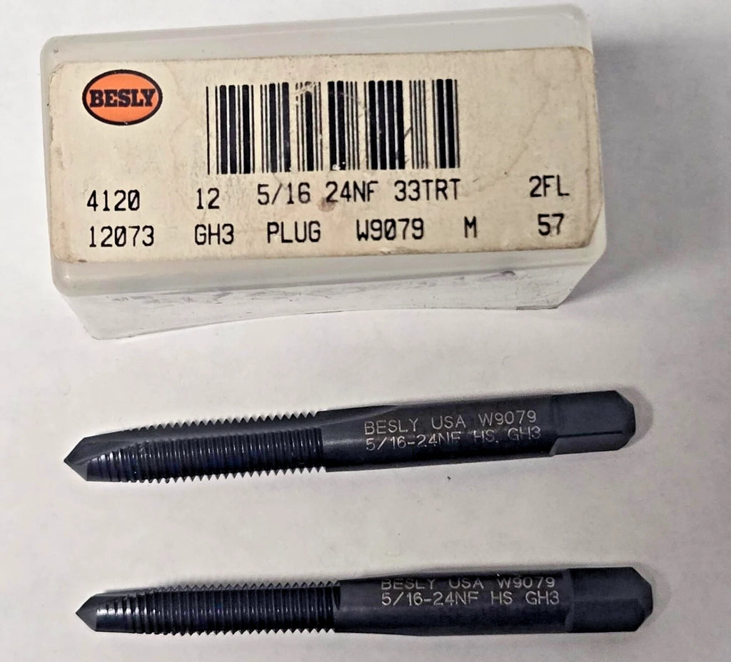 Lot of 2 Besly Tap 5/16 - 24 NF 33TRT GH3 Plug 2 FL Brand New USA Made
