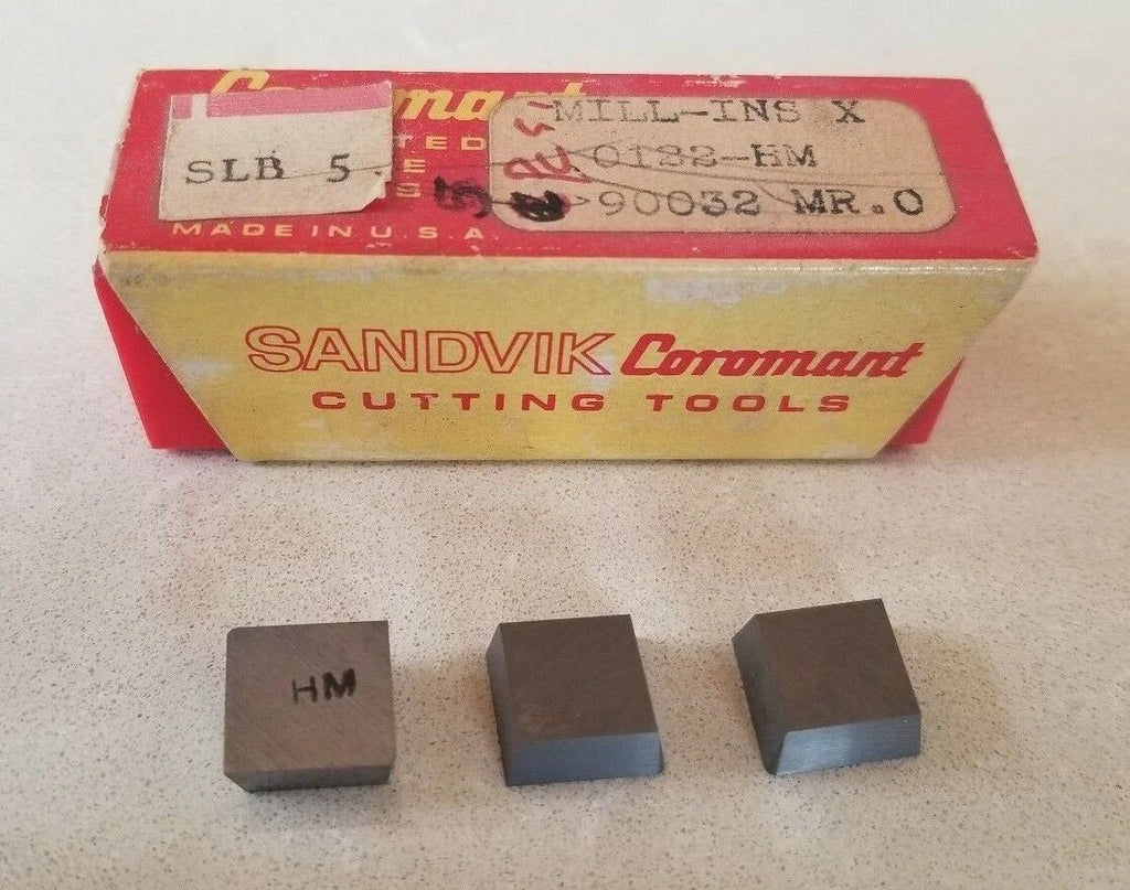SANDVIK Coromant MILL-INS X 0122-HM 90032 MR.0 Lathe Mill Carbide Inserts 3 Pcs