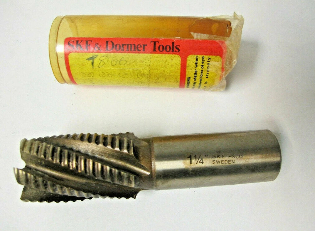SKF Dormer Tools HSCo 1-1/4" 6 Flute End Mill 1" Shank Made In Sweden New