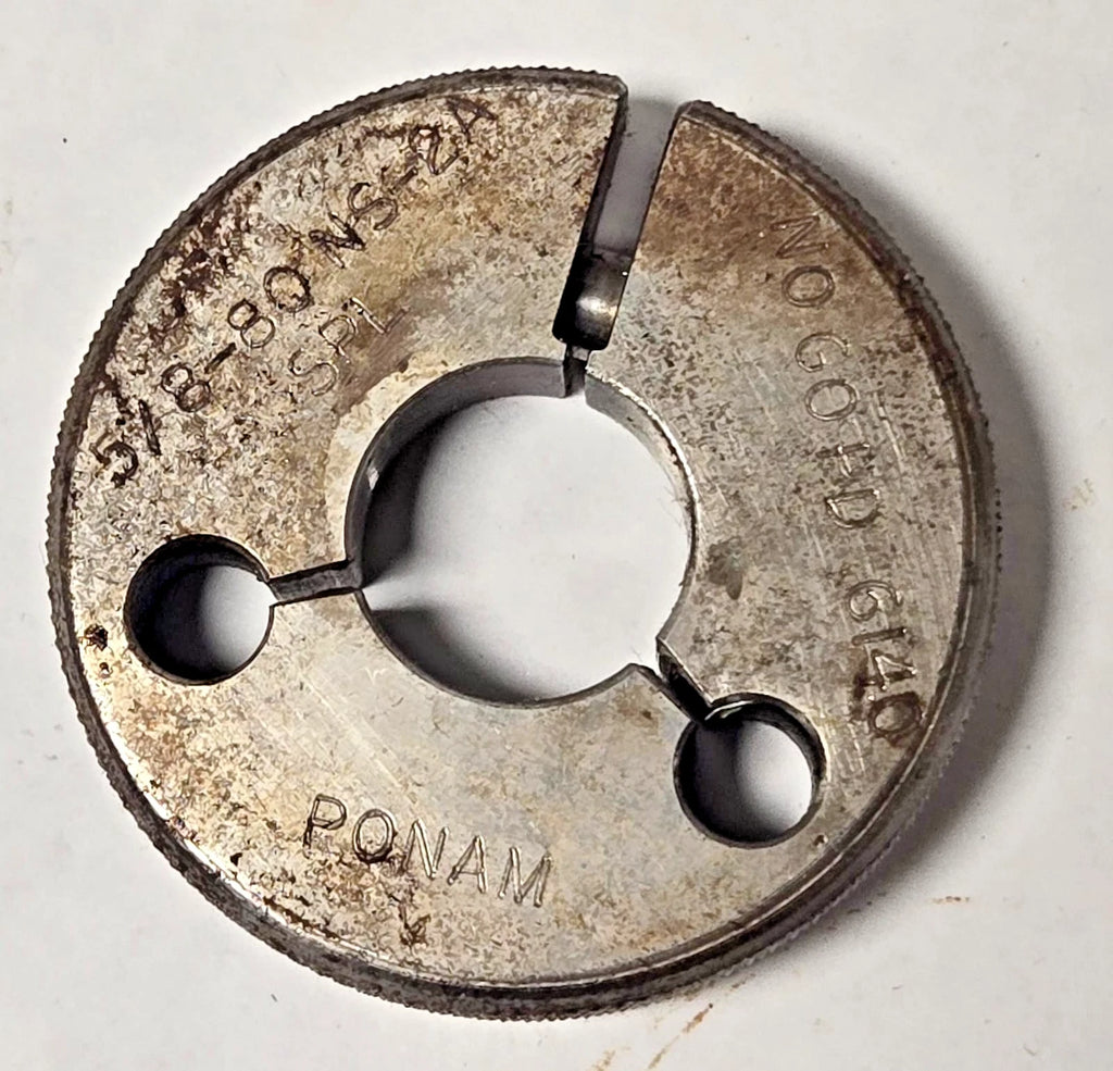 Ponam Gauge BORE RING 5/8-80 NS-2A No GO PD .6140 Thread Plug Gage