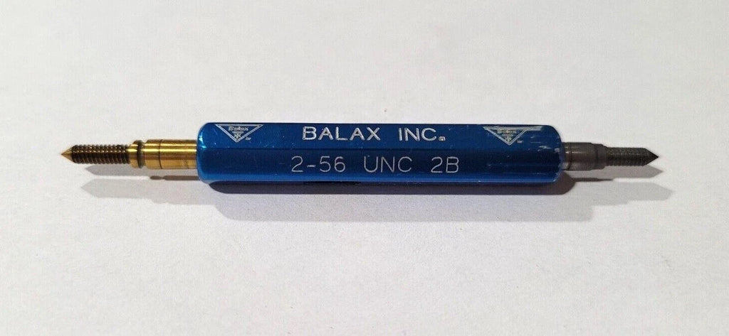 2-56 UNC 2B BALAX GO & NO GO Thread Plug Gages GO P.D. .0744 & NOGO .0772