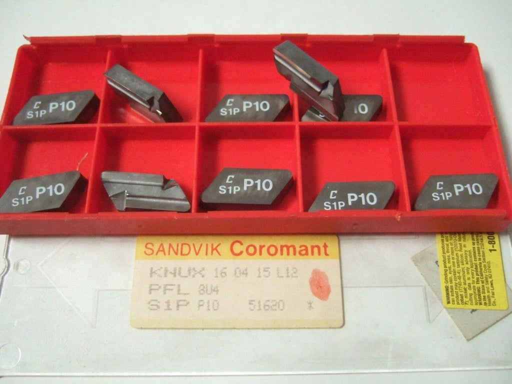 SANDVIK Coromant KNUX 16 04 15 L12 PFL S1P P10 Grooving Lathe Carbide 10 Inserts