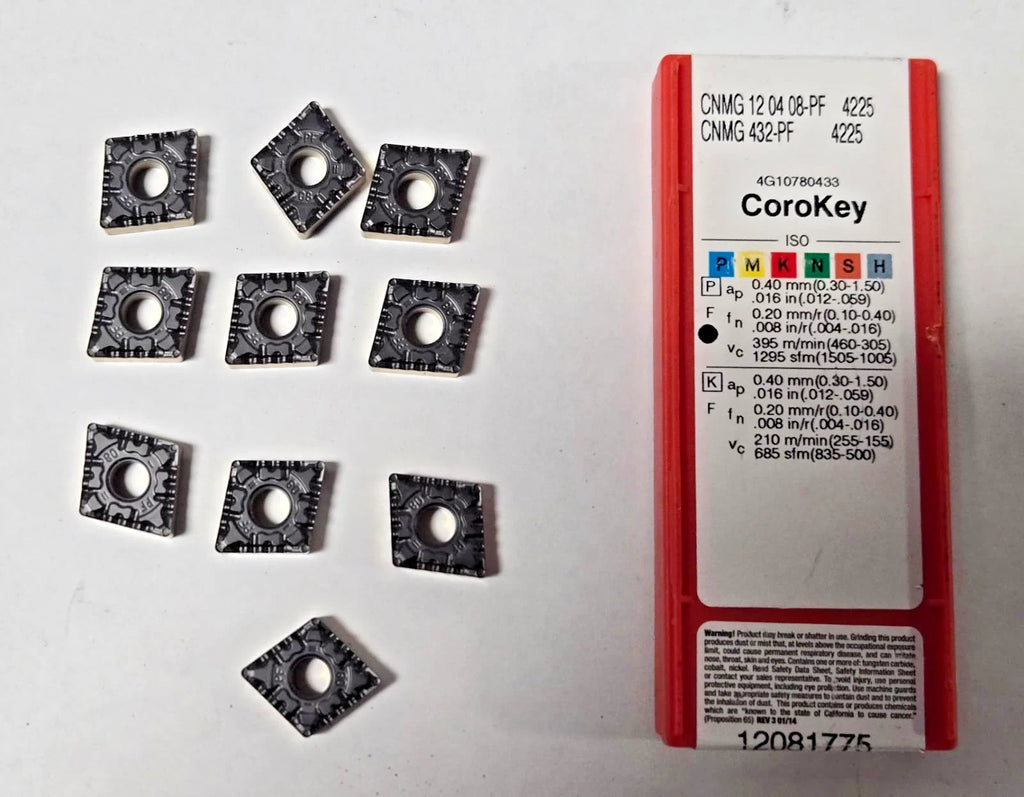 SANDVIK Coromant CNMG 432 PF 4225 12 04 08 Lathe Turning Carbide Inserts 10 Pcs