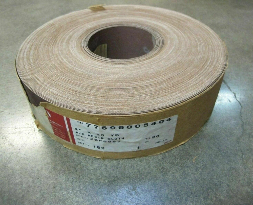 Carborundum A/O Resin Cloth 2" x 50yds 77696005404 Grit 180 Spec: XBF0967 New