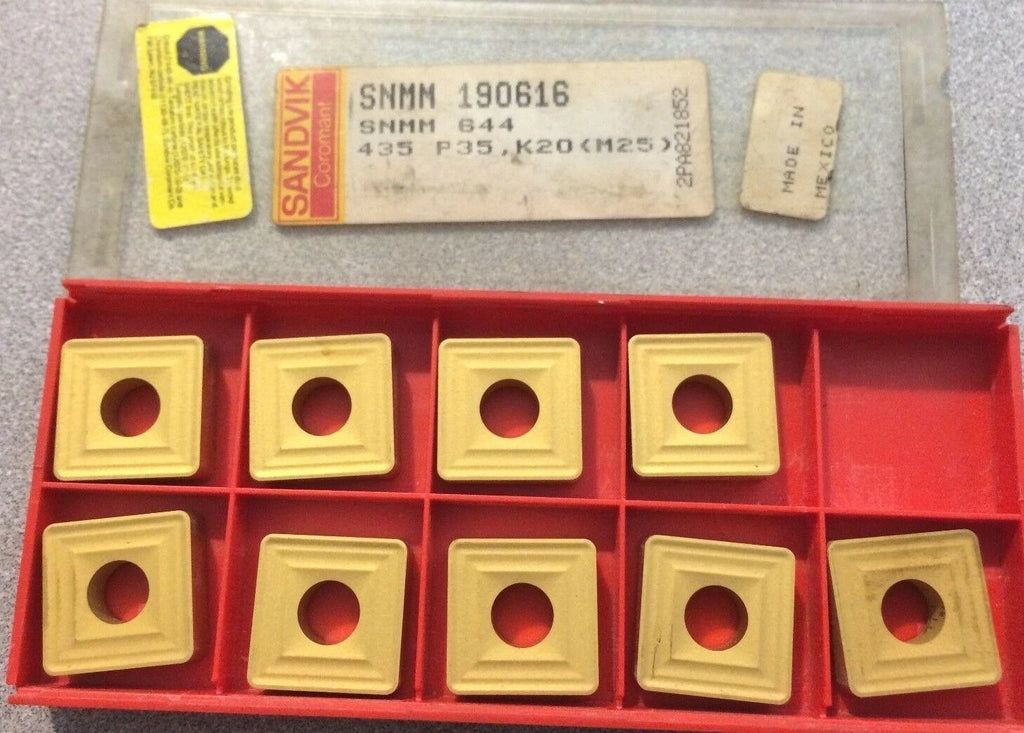 SANDVIK Coromant SNMM 644 190616 435 P35 Lathe Mill Carbide Inserts 9 Pcs Gold