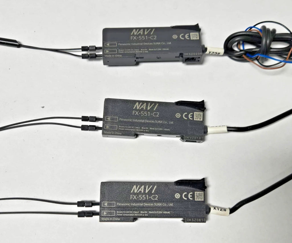 Lot of 3 Panasonic FX-551-C2 Navi Digital Optic Fiber Sensor Amplifier