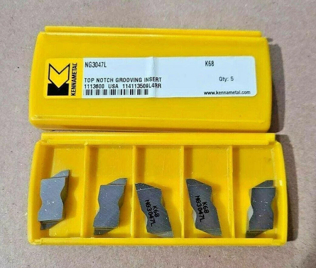 Kennametal 5 Pcs Carbide Top Notch Grooving Inserts NG 3047L K68 USA New