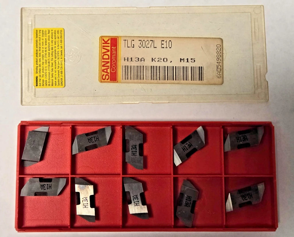 SANDVIK Coromant TLG 3027L E10 H13A K20 Lathe Grooving Carbide Inserts 10 Pcs