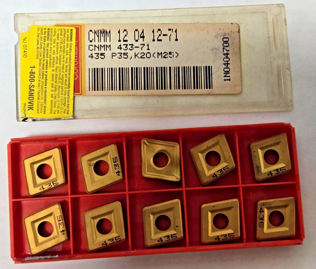 SANDVIK Coromant CNMM 433 435 12 04 12-71 P35 K20 Lathe Carbide Inserts 10 Pc