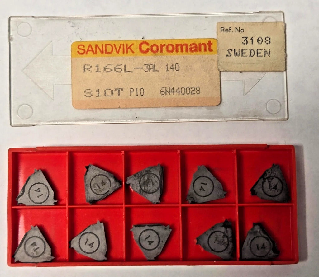SANDVIK Coromant R166L 3AL 140 S10T P10 Threading Lathe Carbide Inserts 10 Pcs