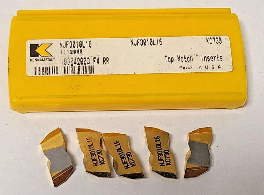 5 Pcs Kennametal NJF 3010L16 Grooving Carbide Inserts Lathe Top Notch USA New