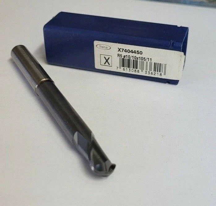 Fraisa X7404450 10 mm 105 mm OAL Diameter Ball Nose Solid Carbide End Mill New