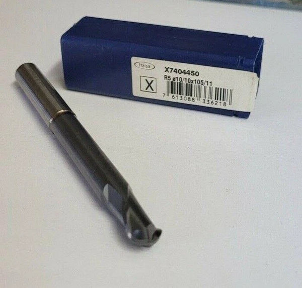 Fraisa X7404450 10 mm 105 mm OAL Diameter Ball Nose Solid Carbide End Mill New