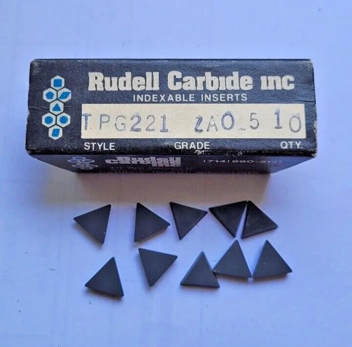 10 Pcs Rudell Carbide TPG 221 Indexable Carbide Inserts