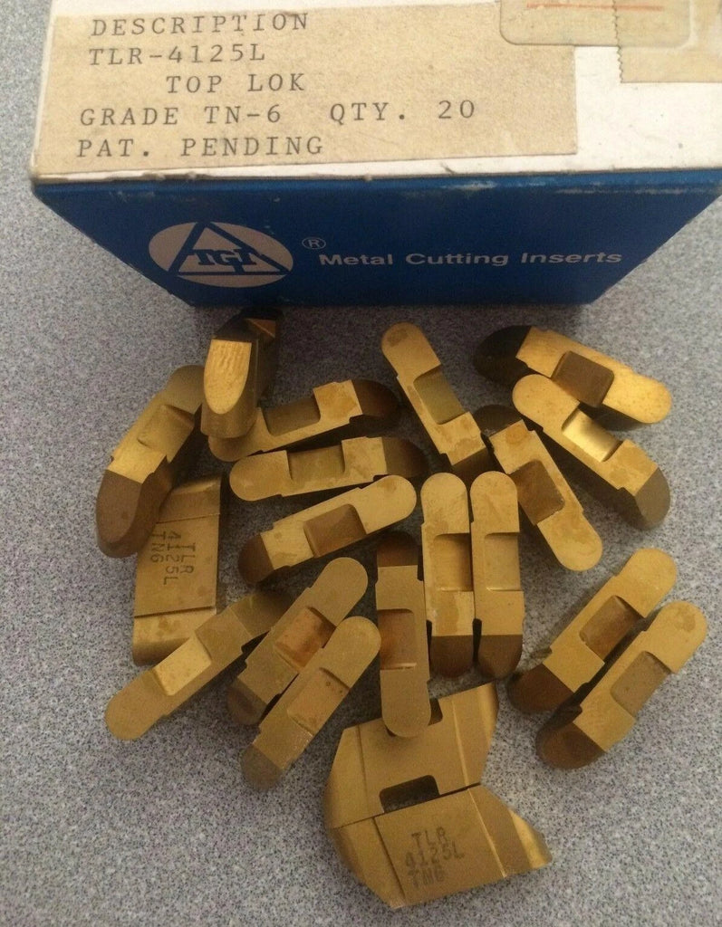 TGI USA Made TLR 4125L TN-6 TOP LOK Lathe Grooving Carbide Inserts 20 Pcs Gold