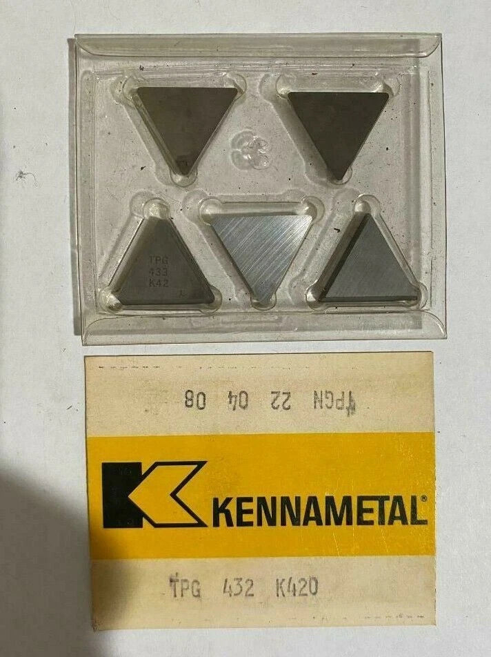 5 Pcs KENNAMETAL TPG 432 K420 TPGN 22 04 08 Carbide Inserts Lathe Turning Mill