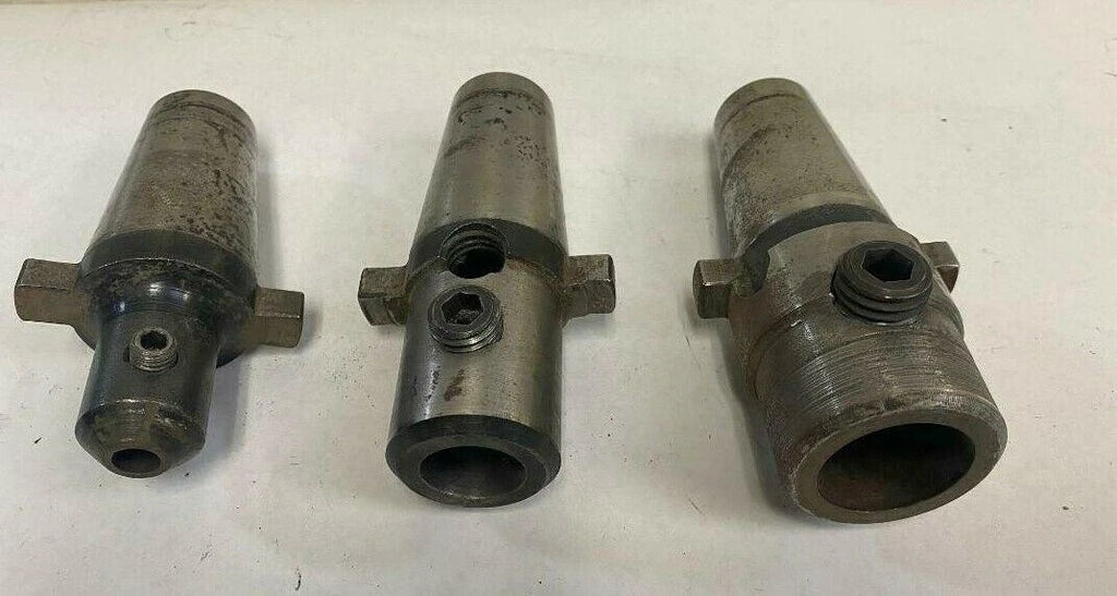 Lot of 3 Universal Eng. 30 Kwik Switch end mill tool holders 3/8 , 7/8, 1.0”