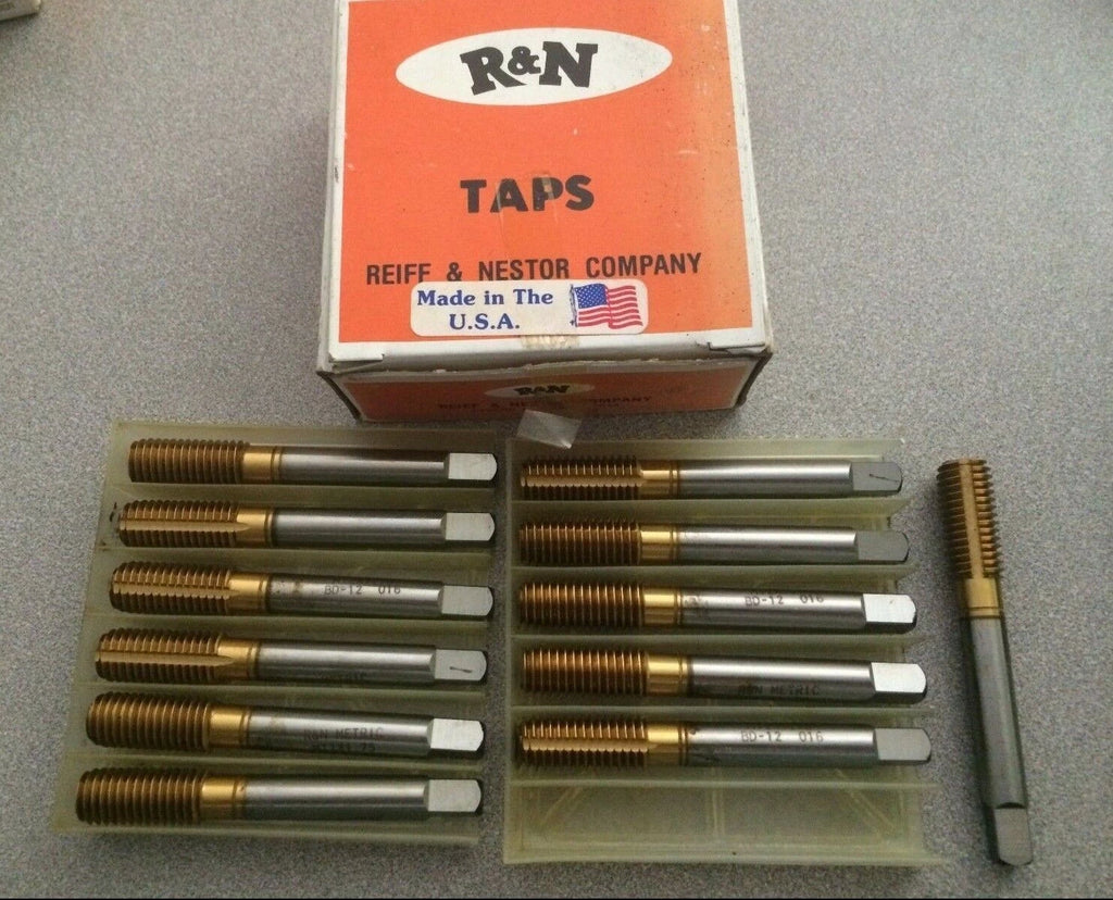 2 Pcs Reiff Nestor R&N Thread HSS D-12 Standard 4 Flute Hand Tap M12 x 1.75 New