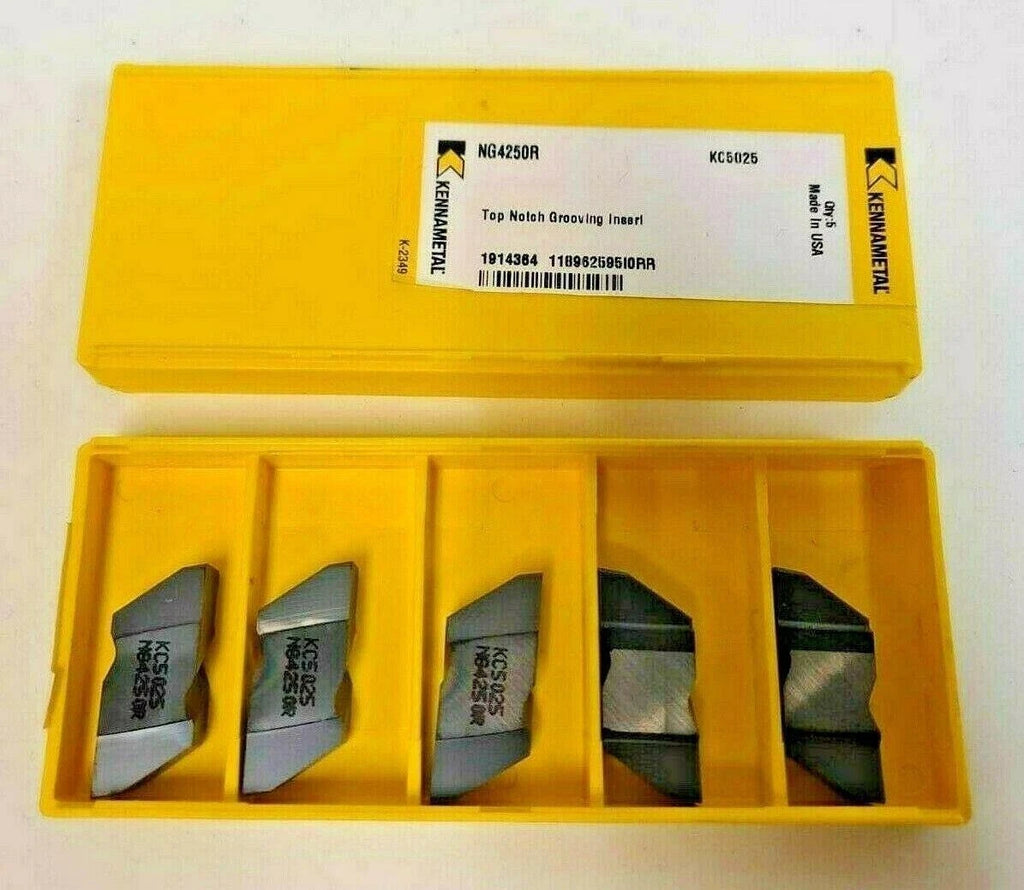 Kennametal 5 Pcs Carbide Threading Top Notch Grooving Inserts NG 4250R KC 5025