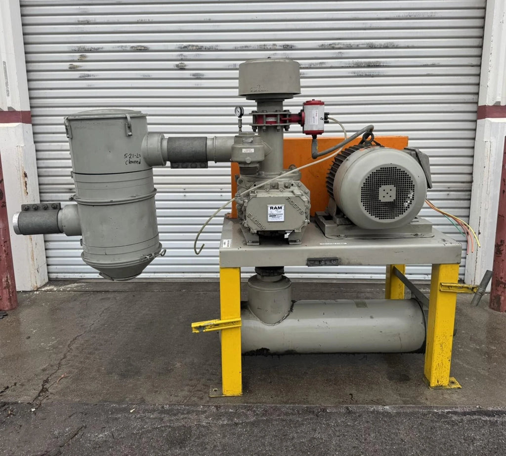 The RAM Roots Dresser Rotary Lobe Blower Model 418 System 40HP Motor Silencer