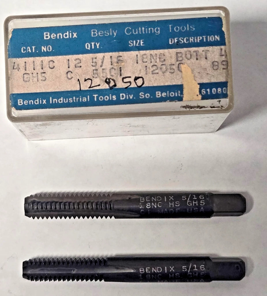 Lot of 2 Besly Tap 5/16 - 18 NC GH5 Bott 4 FL Brand New USA Made