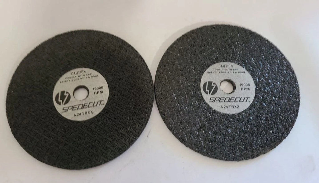 Lot of 2 SPEDECUT A24 TBXX ABRASIVE CUTOFF WHEEL 19000 RPM 4X1/8X3/8