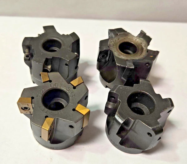 Lot of 4 FACE MILL 2" indexable Milling Cutter Carbide Inserts