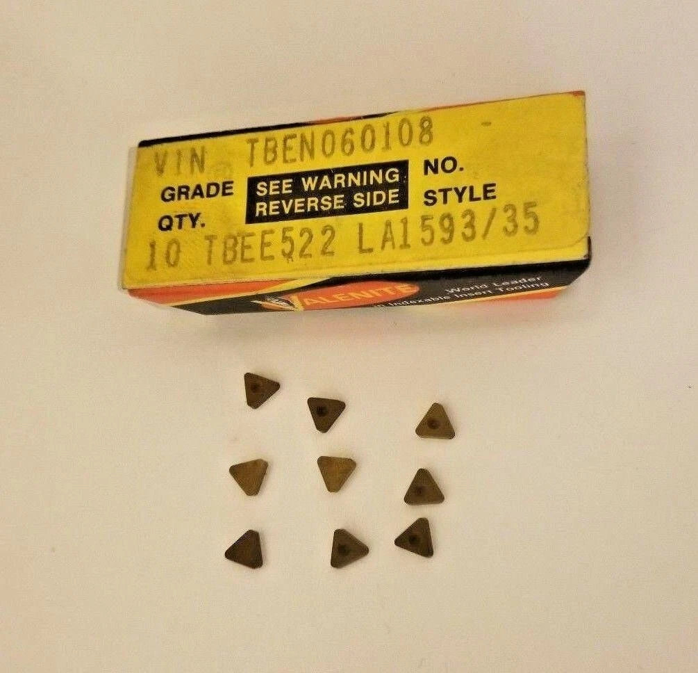 Valenite TBEN060108 TBEE522 LA1593/35 Lathe Carbide Inserts 9 Pcs Tools New