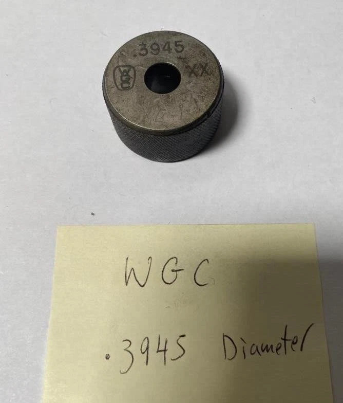 WGC .3945 Dia PLAIN BORE RING GAGE