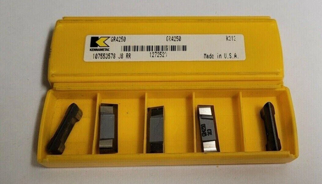 KENNAMETAL GR4250 K313 Carbide Inserts Grooving 5 Pcs New Made In USA