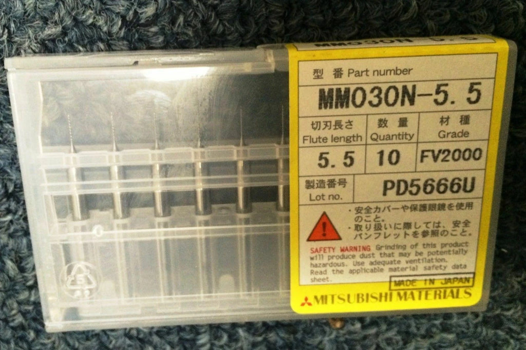 2 New Micro Solid Carbide 20 Drill Bits Mitsubishi MM030N - 5.5 PCB Jewelry CNC