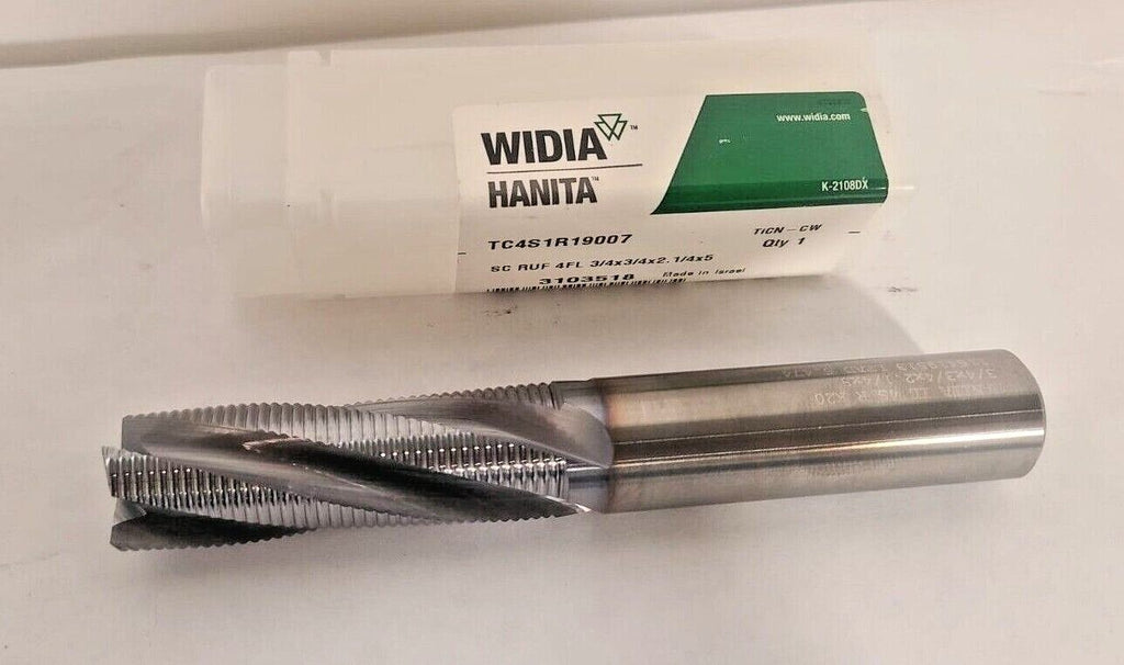 NEW WIDIA HANITA SOLID CARBIDE 3/4" END MILL ROUGHING 4 FLUTE ROUGHER TOOL BIT