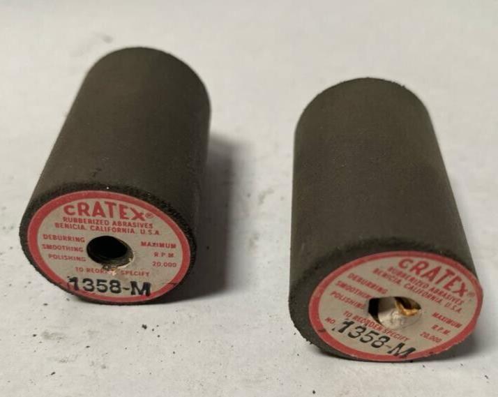 2 Cratex 1358-M Grinding Wheel Rubberized Abrasive Cylinders 20,000