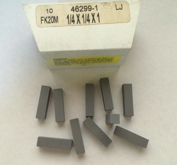 10 Pcs LOVEJOY 46299-1 FK20M Carbide Blank Inserts 1/4 x 1/4 x 1 LJ Tools New