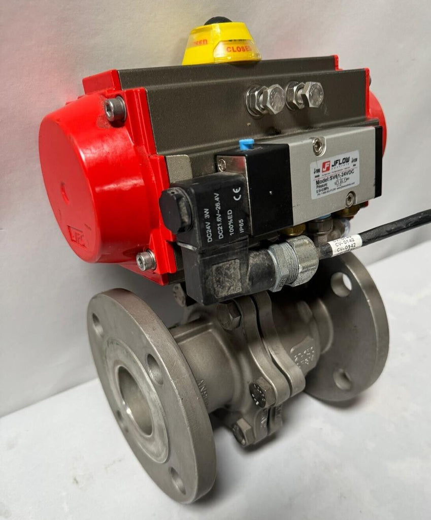 SHARPE 2" Ball Valve CF8M With Jflow JFC085 Actuator Pnuematic Valve SV61-24VDC