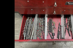 Large Lot of Drill Bits in a Tool Box Chest Work Shop Cabinet Storage Complete