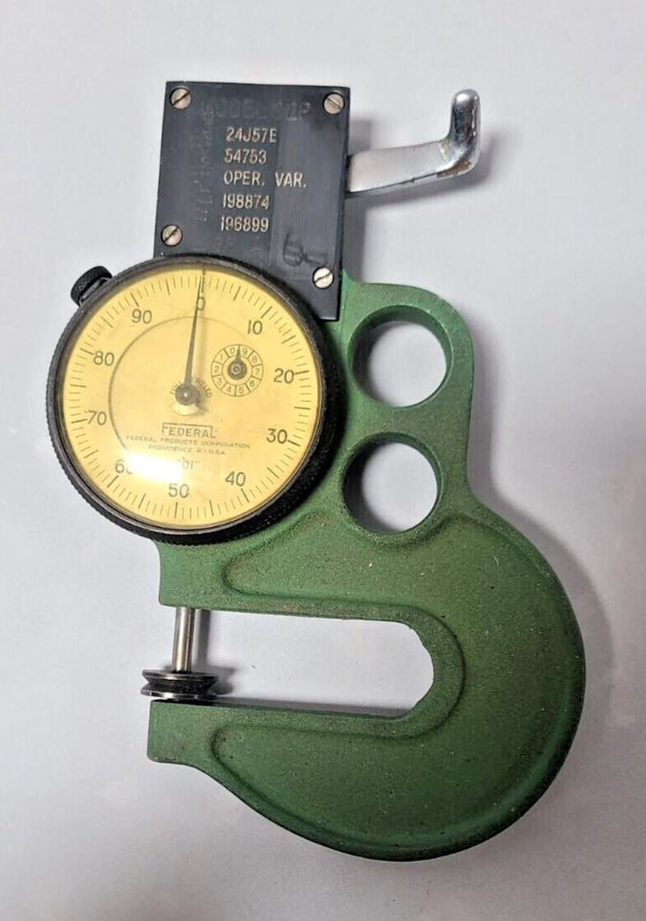 FEDERAL 22P PORTABLE THICKNESS GAGE Dial INDICATOR .001" GRADUATION