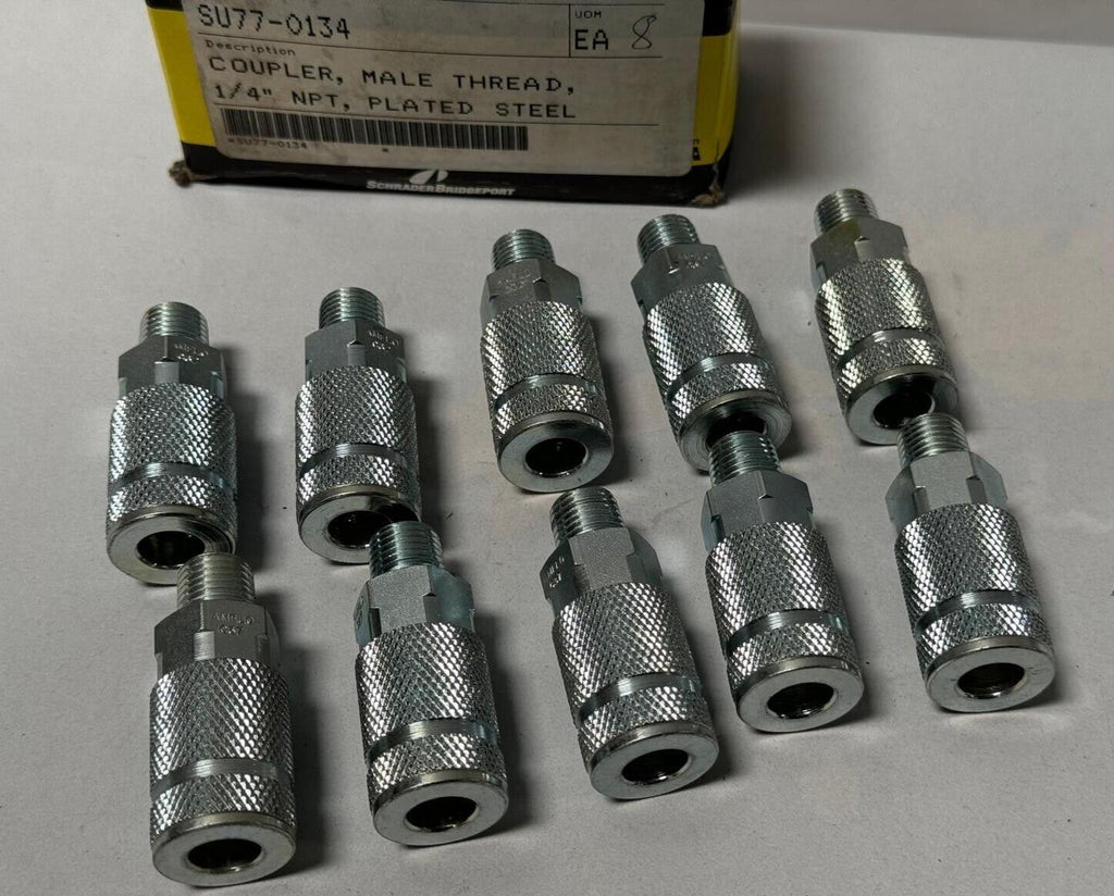 10 Pcs Amflo C37 Coupler 1/4" ARO, 1/4" MNPT, Steel, 0.25"