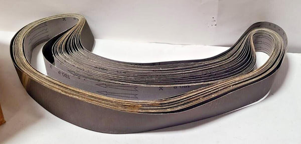 10 Western Abrasive Sanding Belt 2-1/4" x 80" 180 X Grit ALUM OXIDE RESIN CLOTH